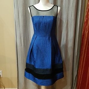 Eva Franco Sz 6 Blue/Black Casual Tank Dress
